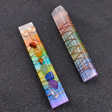 Load image into Gallery viewer, 7 Chakra Selenite stick
