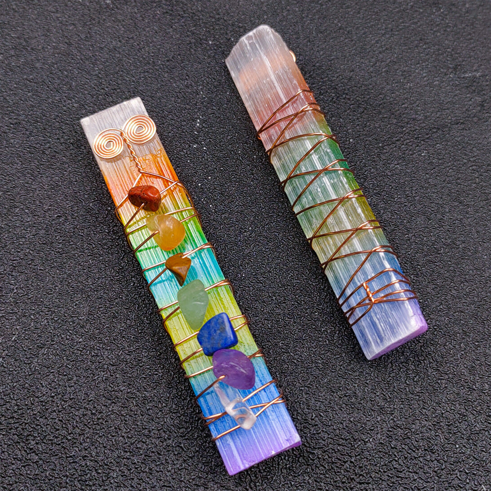 7 Chakra Selenite stick